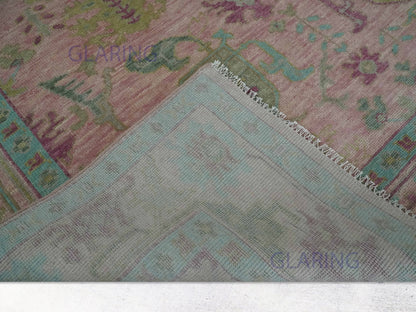 Hand-Knotted Traditional Rug | Floral Design in Pink