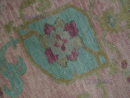Hand-Knotted Traditional Rug | Floral Design in Pink