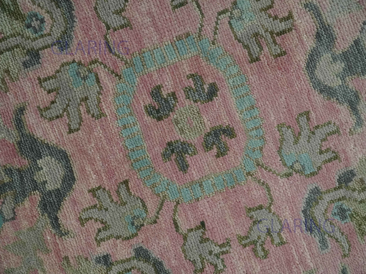 Hand-Knotted Traditional Rug | Oushak Design in Pink