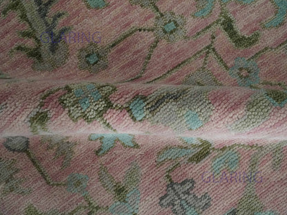 Hand-Knotted Traditional Rug | Oushak Design in Pink