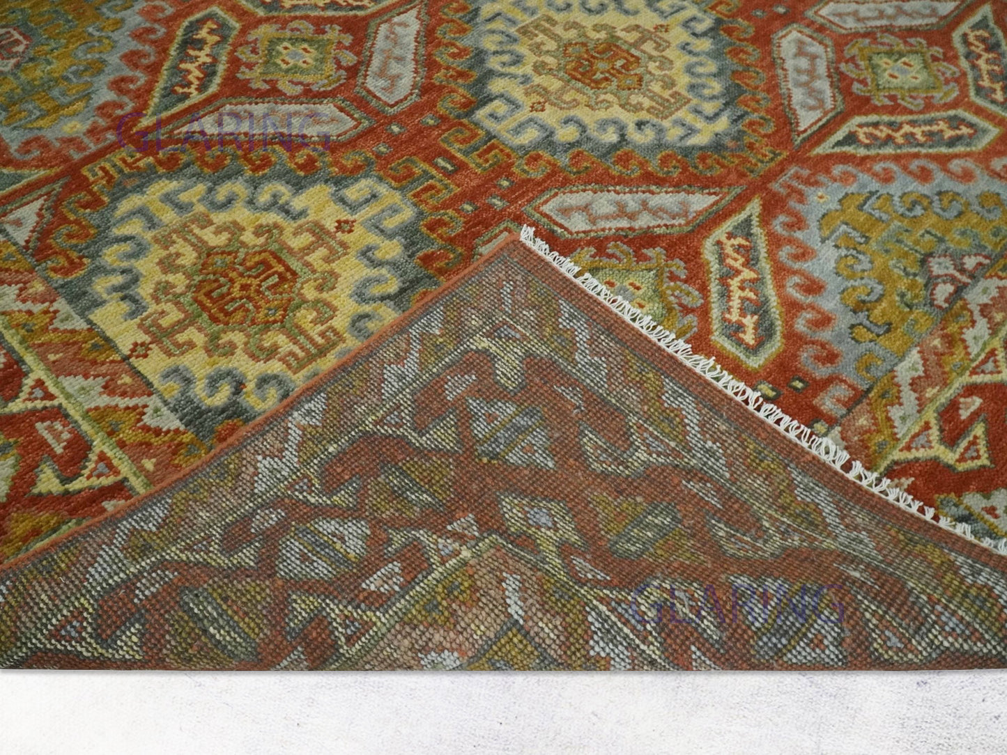 Hand-Knotted Traditional Rug | Oriental Design in Rust