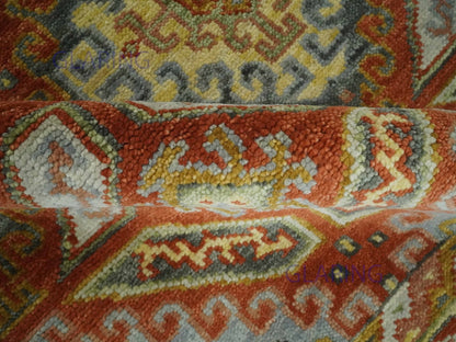 Hand-Knotted Traditional Rug | Oriental Design in Rust