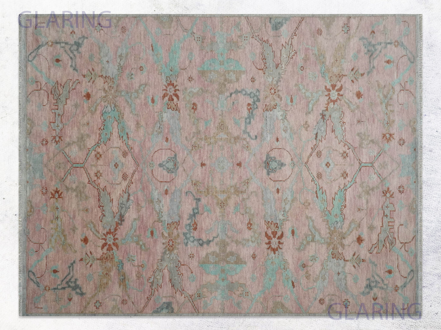 Hand-Knotted Traditional Rug | Oriental Design in Pink