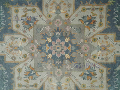 Hand-Knotted Traditional Rug | Serapi Design in Silver