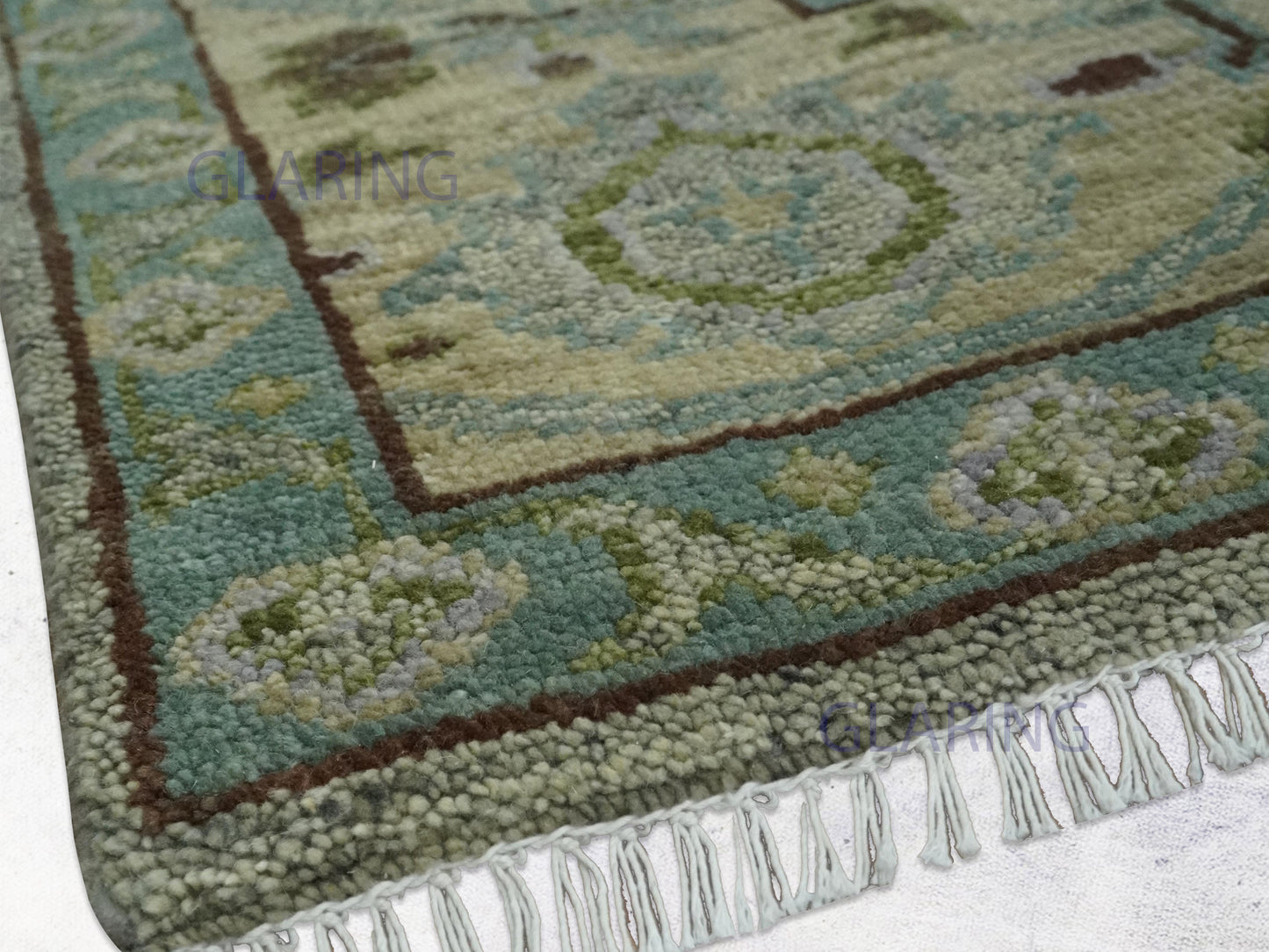 Hand-Knotted Traditional Rug | Oriental Design in Green