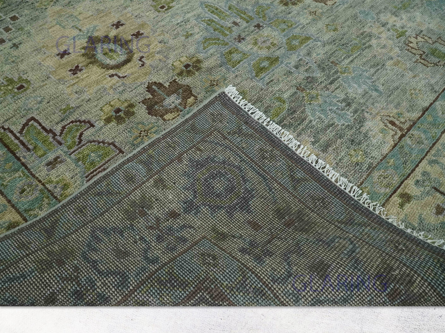 Hand-Knotted Traditional Rug | Oriental Design in Green