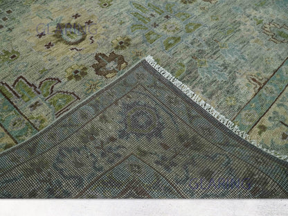 Hand-Knotted Traditional Rug | Oriental Design in Green