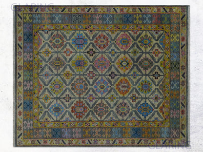 Hand-Knotted Traditional Rug | Oriental Design in Grey & Gold
