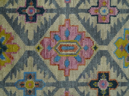 Hand-Knotted Traditional Rug | Oriental Design in Grey & Gold