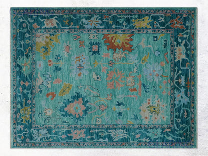 Hand-Knotted Traditional Rug | Floral Design in Blue