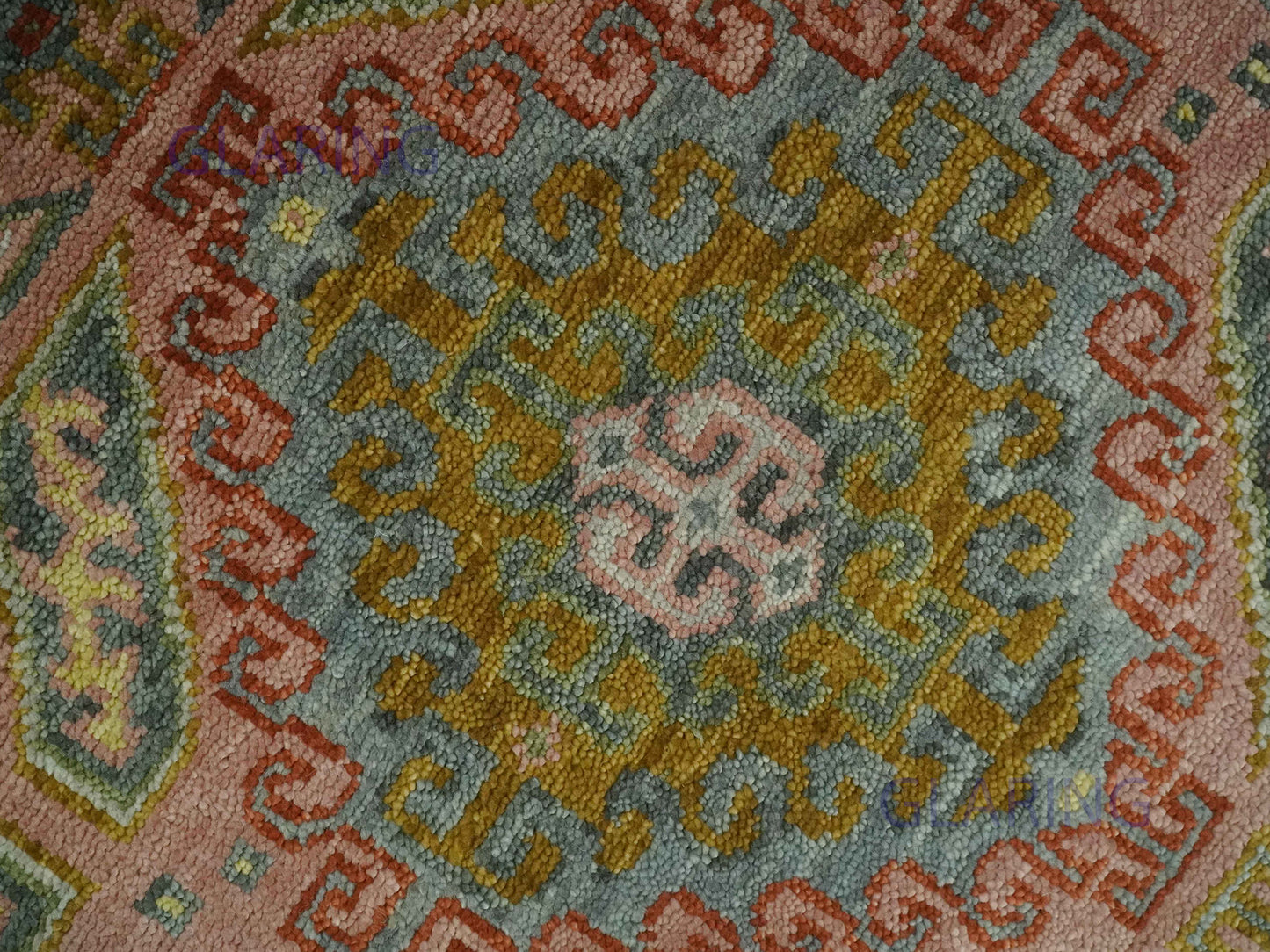 Hand-Knotted Oriental Rug | Floral Design in Pink & Beige