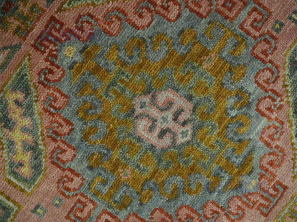 Hand-Knotted Oriental Rug | Floral Design in Pink & Beige