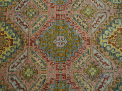 Hand-Knotted Oriental Rug | Floral Design in Pink & Beige