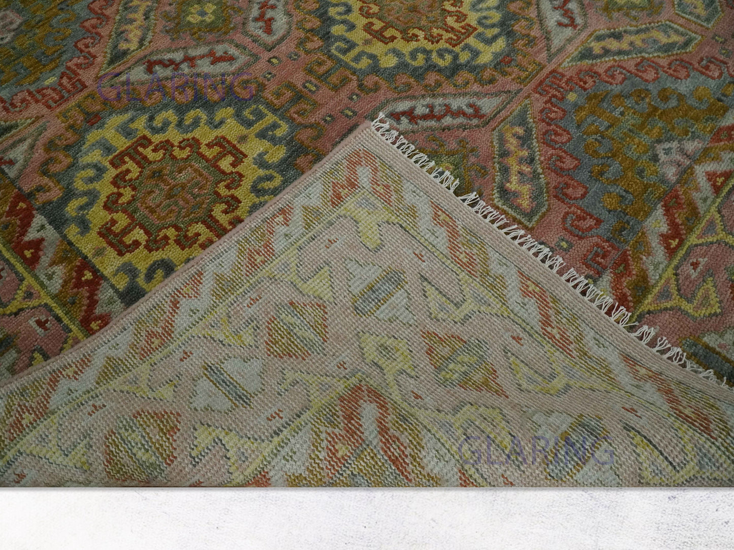 Hand-Knotted Oriental Rug | Floral Design in Pink & Beige