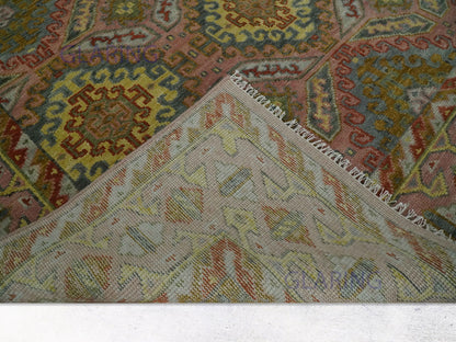 Hand-Knotted Oriental Rug | Floral Design in Pink & Beige