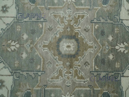 Hand-Knotted Traditional Rug | Heriz Design in Grey & Ivory
