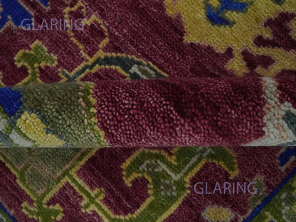 Hand-Knotted Traditional Rug | Oushak Design in Red