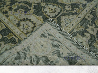 Hand-Knotted Traditional Rug | Oushak Design in Grey & Beige