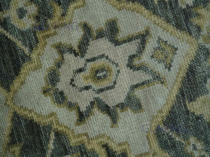 Hand-Knotted Traditional Rug | Oushak Design in Grey & Beige
