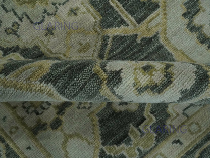 Hand-Knotted Traditional Rug | Oushak Design in Grey & Beige
