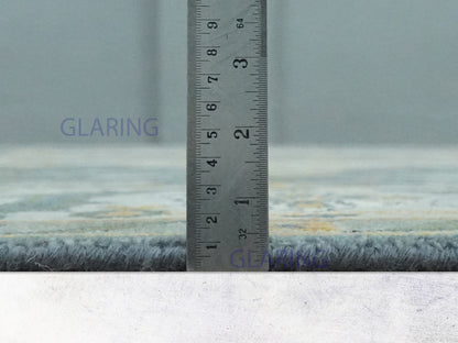 Hand-Knotted Traditional Rug | Heriz Design in Teal Blue