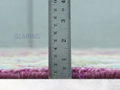 Hand-Knotted Traditional Rug | Oushak Design in Purple & Ivory