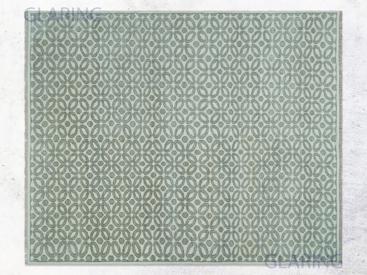 Hand-Knotted Modern Rug | Geometric Design in Ivory & Grey