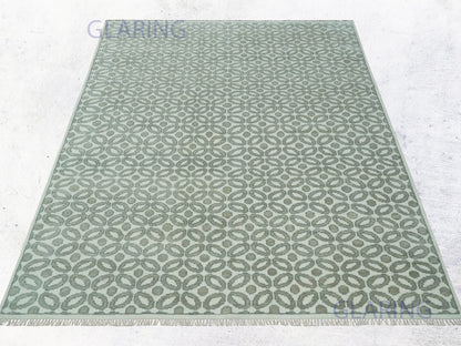Hand-Knotted Modern Rug | Geometric Design in Ivory & Grey