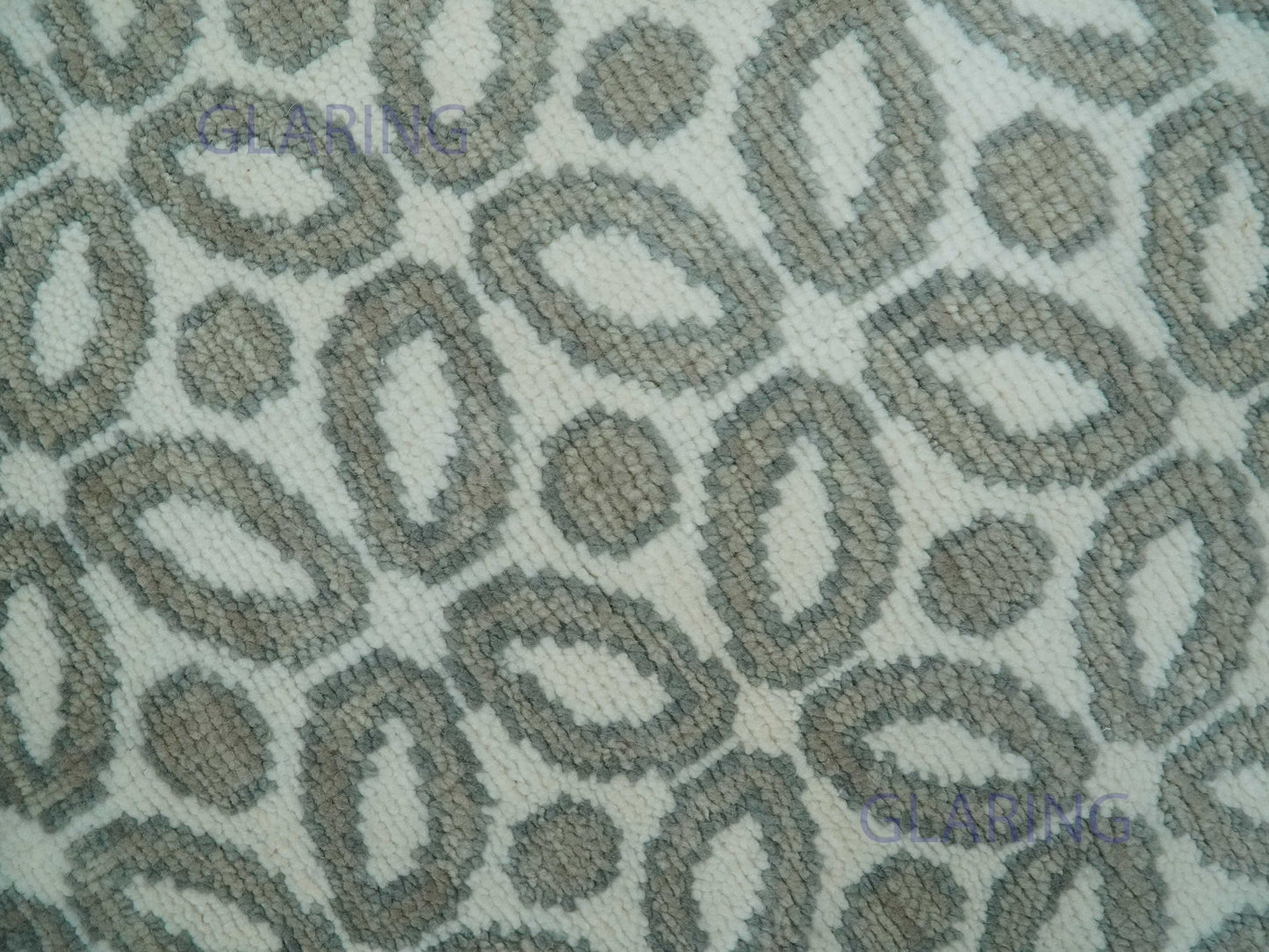 Hand-Knotted Modern Rug | Geometric Design in Ivory & Grey