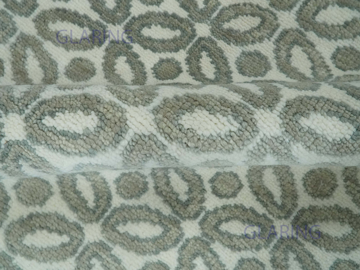 Hand-Knotted Modern Rug | Geometric Design in Ivory & Grey