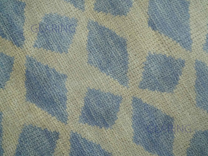 Hand-Knotted Modern Rug | Geometric Diamond Design in Grey & Beige