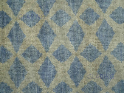 Hand-Knotted Modern Rug | Geometric Diamond Design in Grey & Beige