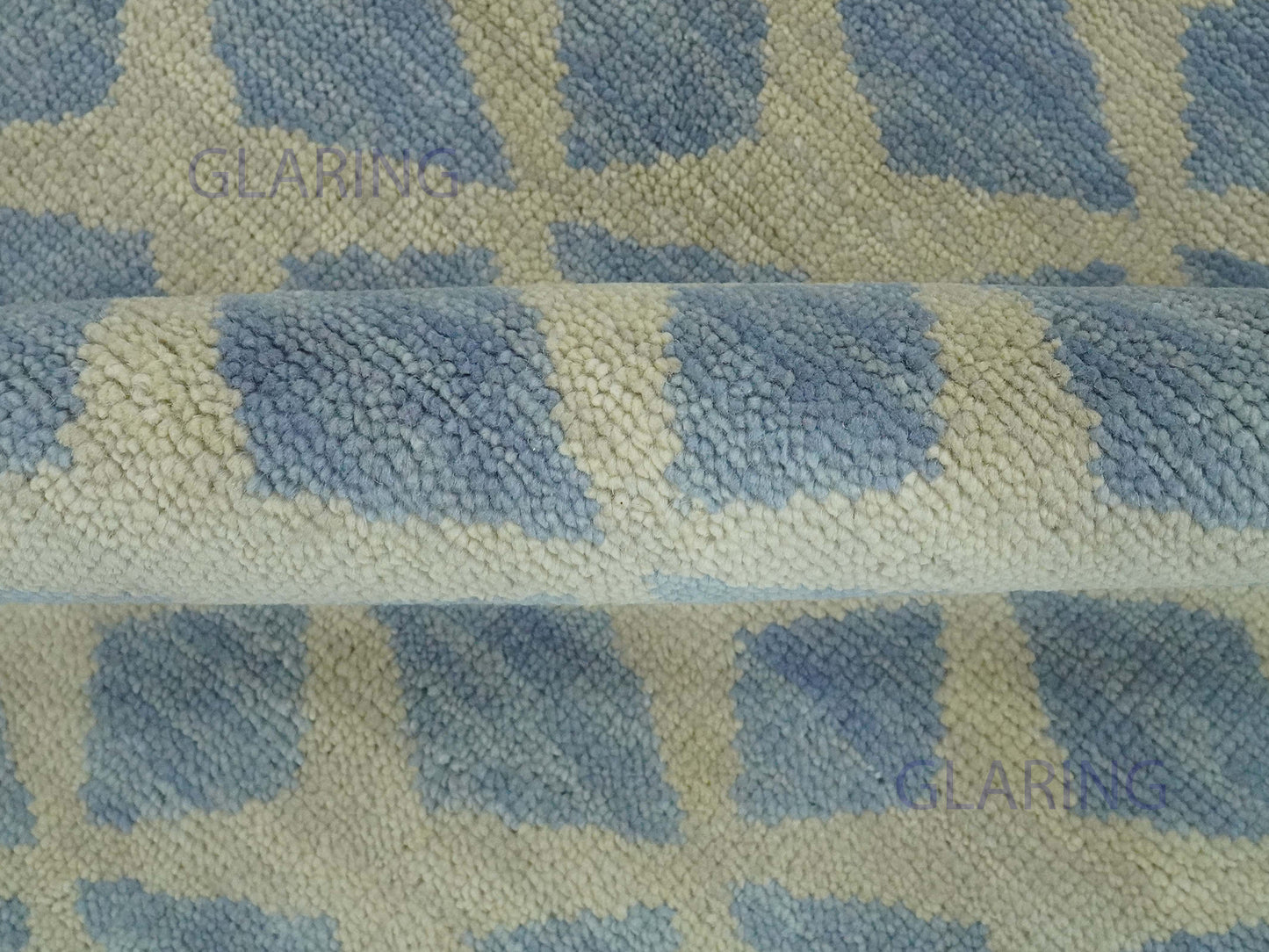 Hand-Knotted Modern Rug | Geometric Diamond Design in Grey & Beige