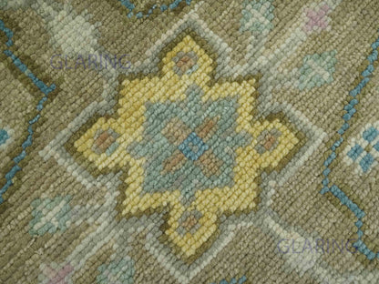 Hand-Knotted Traditional Rug | Oushak Design in Brown & Ivory