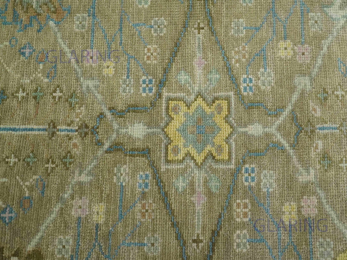 Hand-Knotted Traditional Rug | Oushak Design in Brown & Ivory