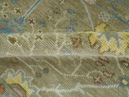 Hand-Knotted Traditional Rug | Oushak Design in Brown & Ivory