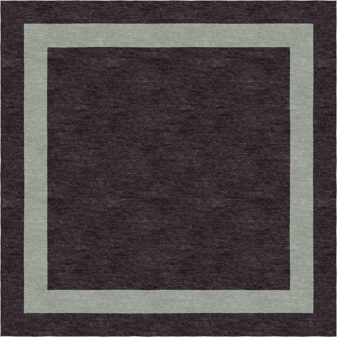 Handmade Hand-Tufted Modern Rug | Double Border Rug in Brown