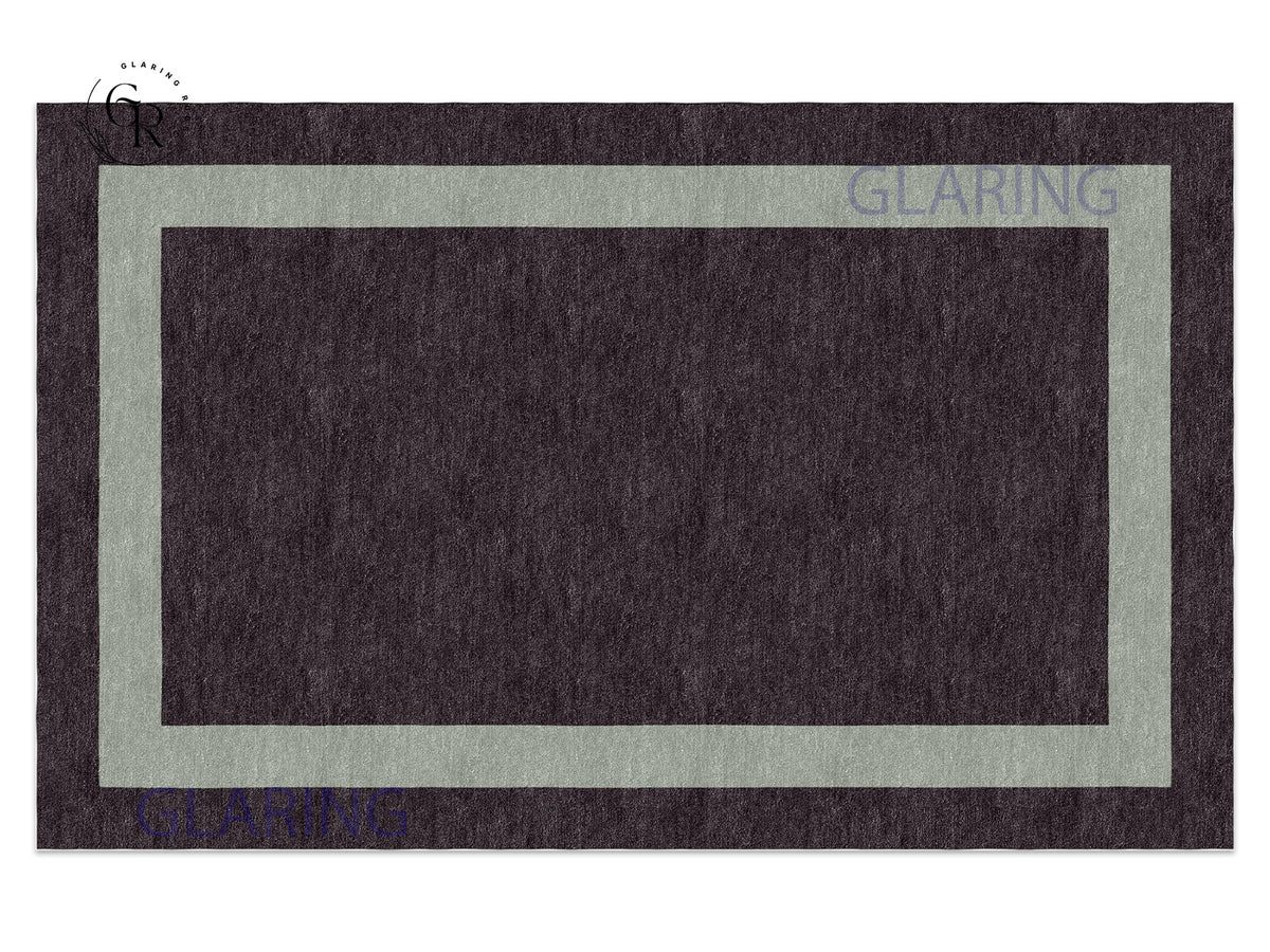 Handmade Hand-Tufted Modern Rug | Double Border Rug in Brown