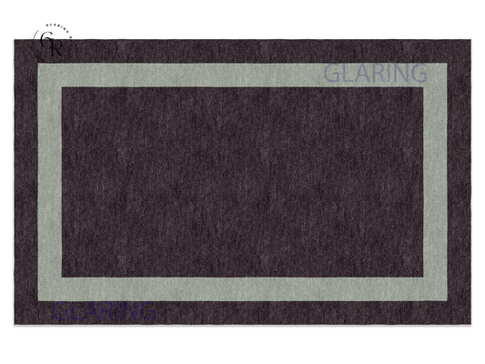 Handmade Hand-Tufted Modern Rug | Double Border Rug in Brown
