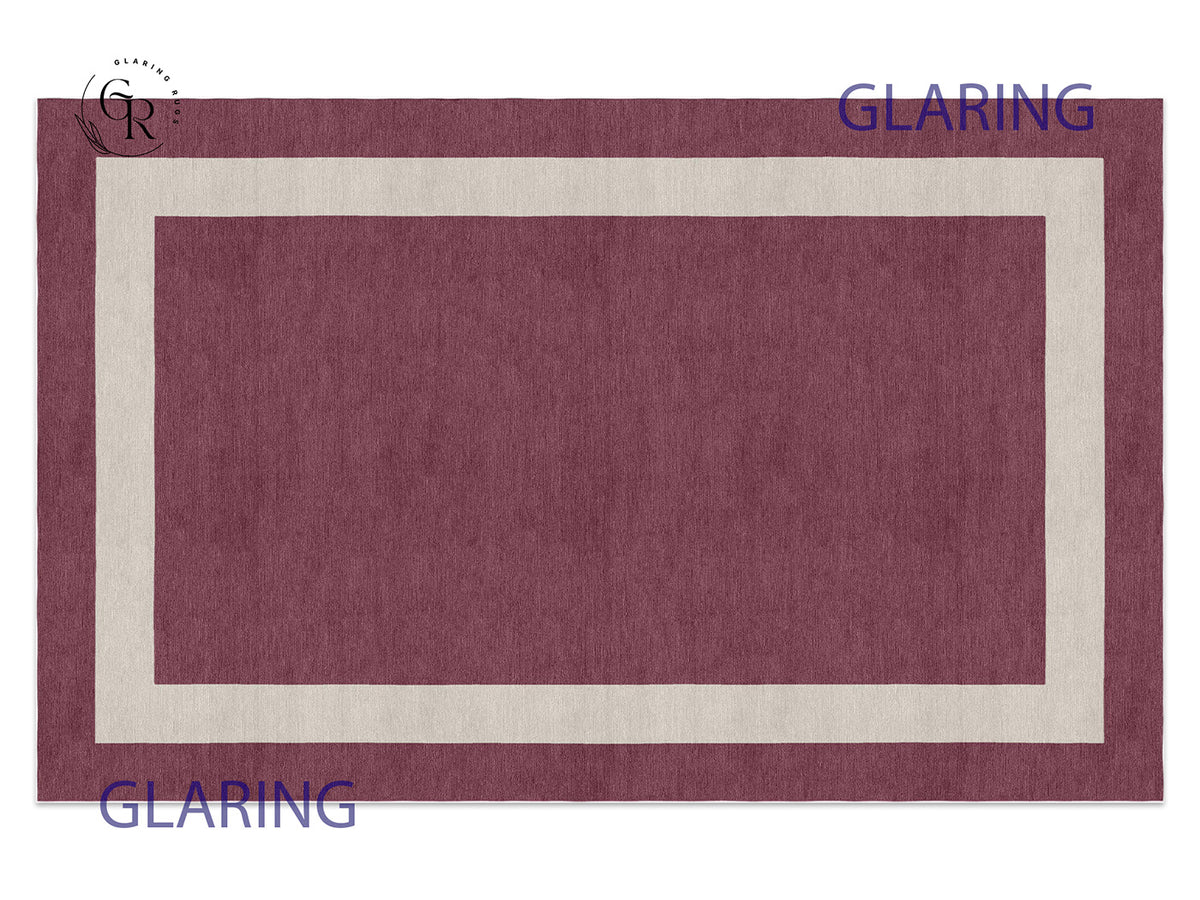 Handmade Hand-Tufted Modern Rug | Double Border Rug in Purple