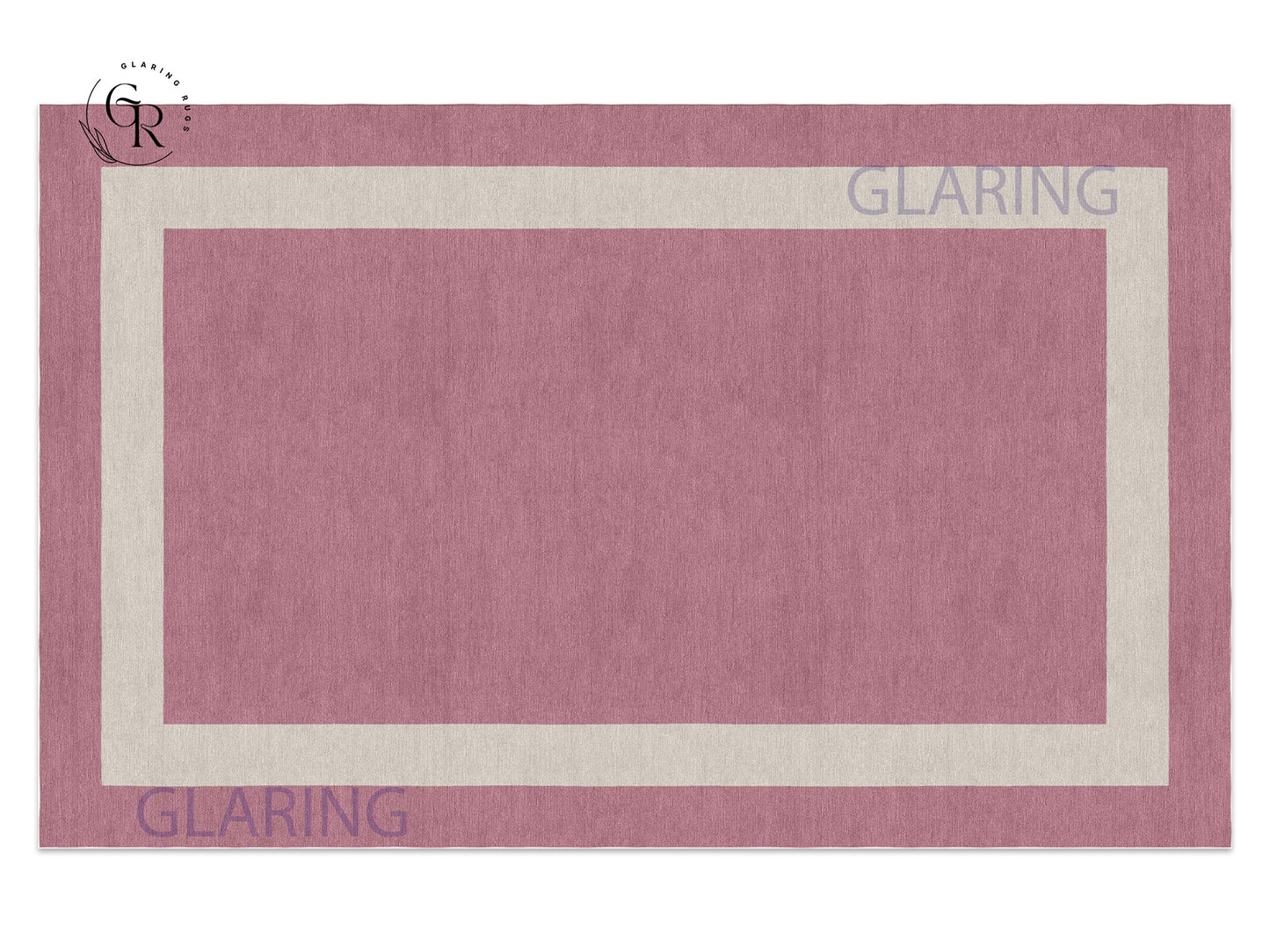 Handmade Hand-Tufted Modern Rug | Double Border Rug in Pink
