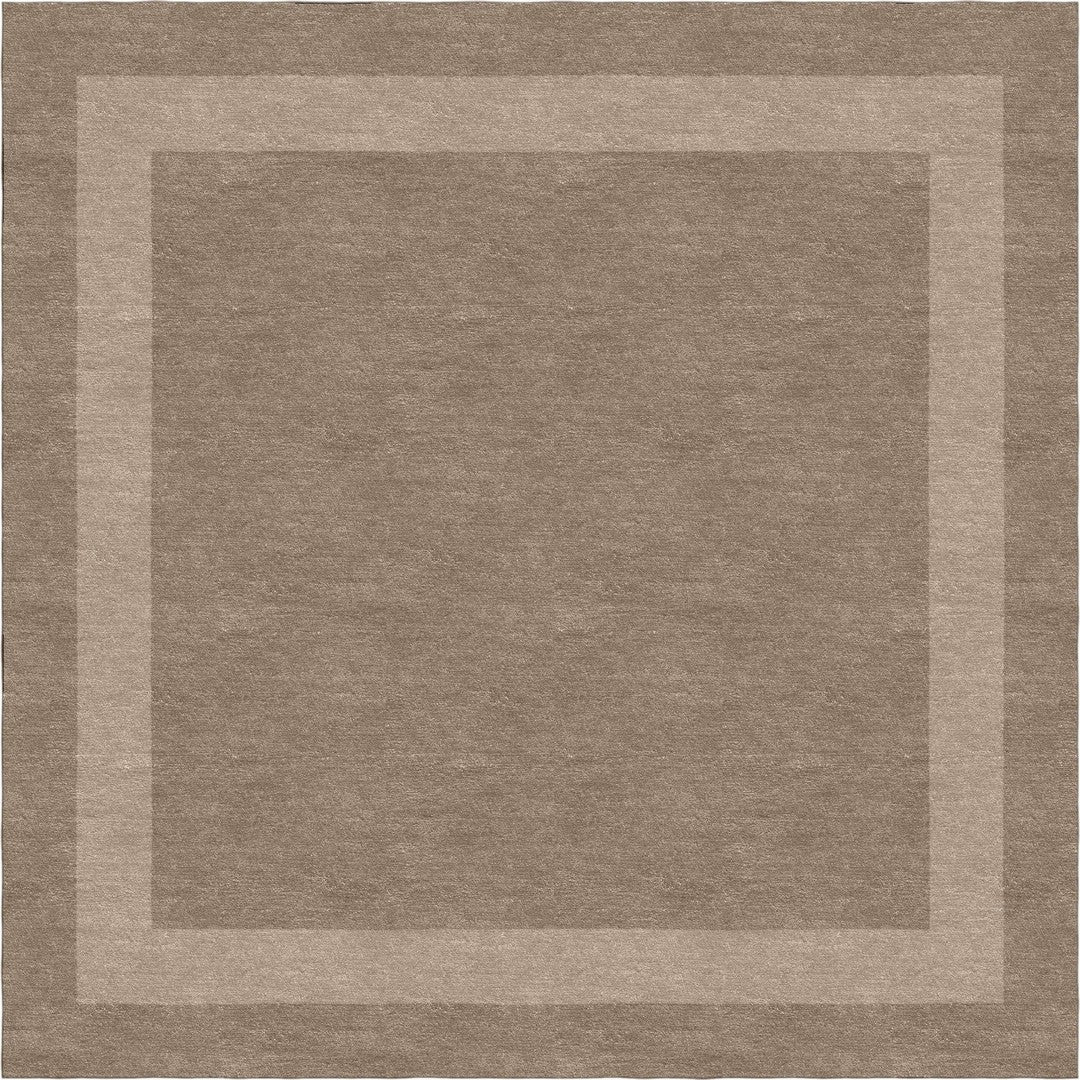Handmade Hand-Tufted Modern Rug | Double Border Rug in Brown