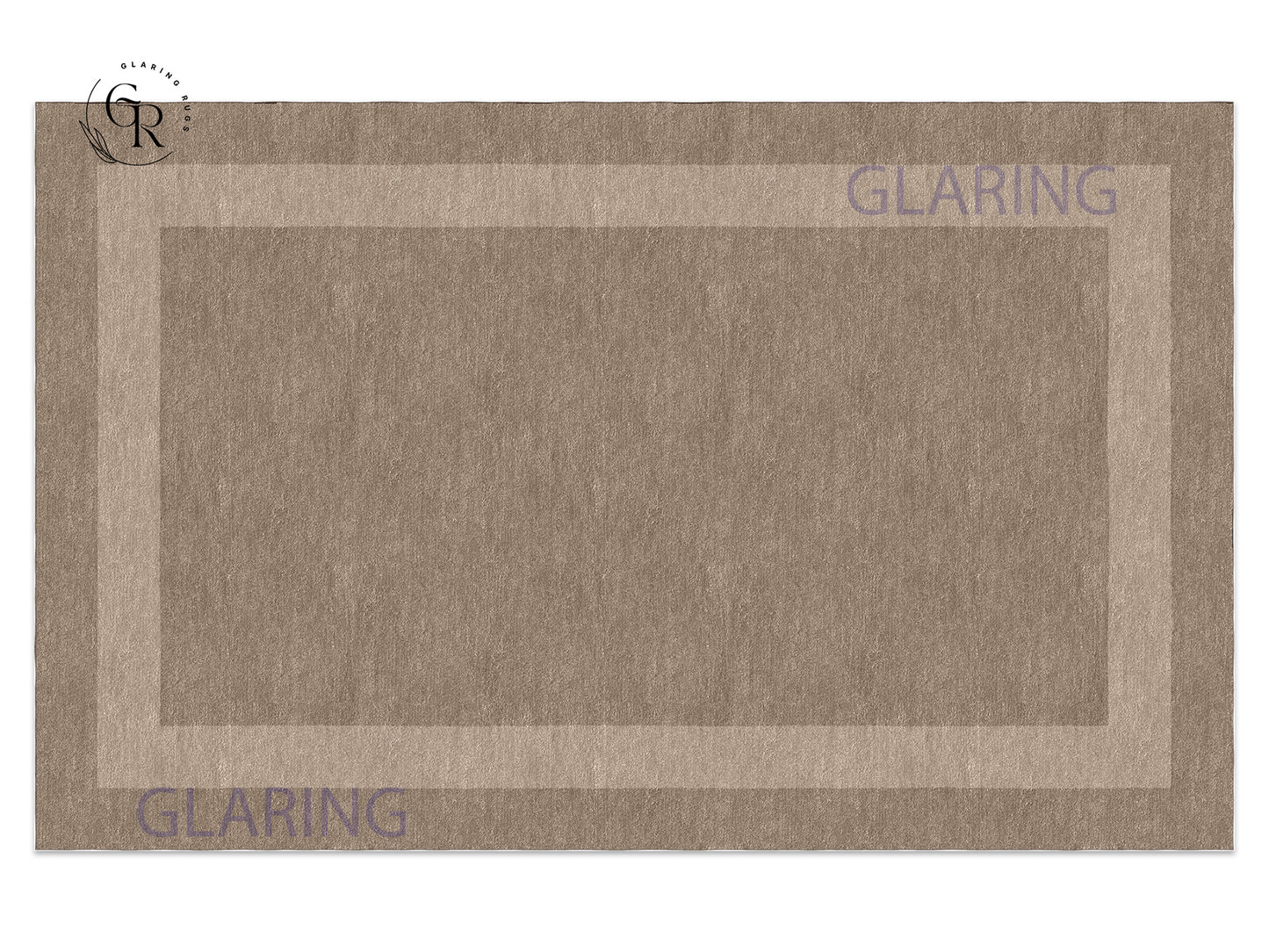 Handmade Hand-Tufted Modern Rug | Double Border Rug in Brown