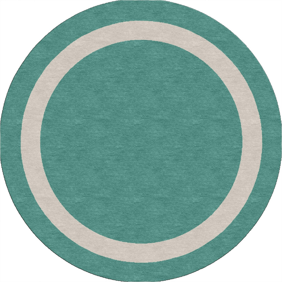 Handmade Hand-Tufted Modern Rug | Double Border Rug in Teal Green