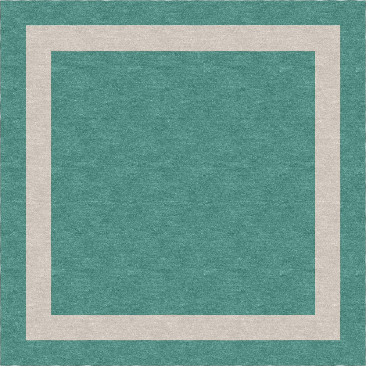 Handmade Hand-Tufted Modern Rug | Double Border Rug in Teal Green
