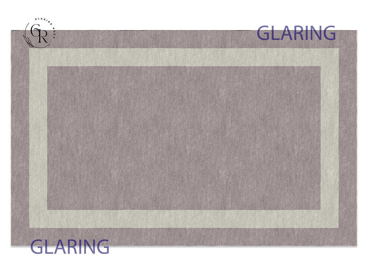 Handmade Hand-Tufted Modern Rug | Double Border Rug in Gray