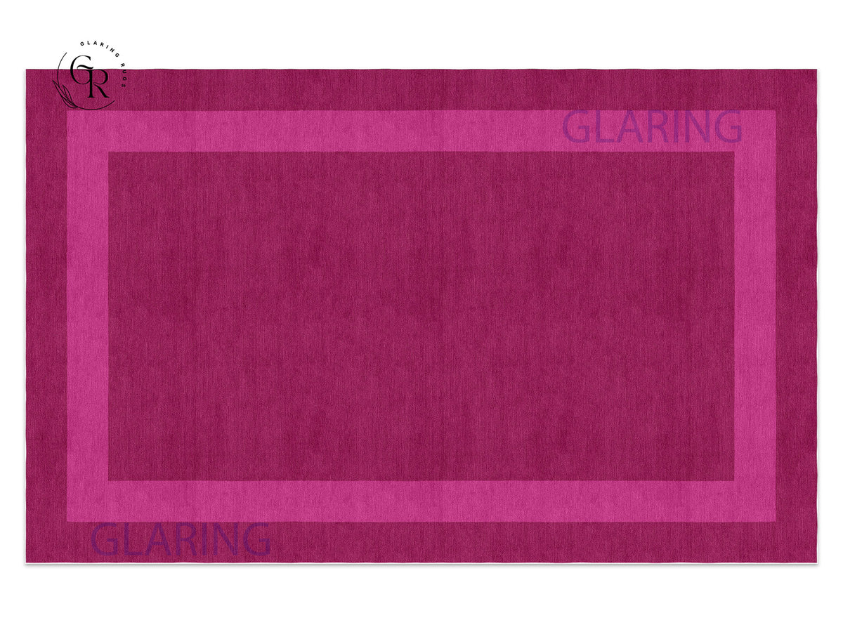 Handmade Hand-Tufted Modern Rug | Double Border Rug in Pink
