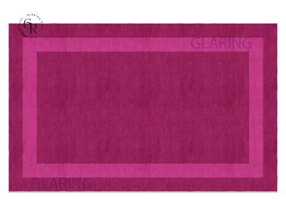 Handmade Hand-Tufted Modern Rug | Double Border Rug in Pink