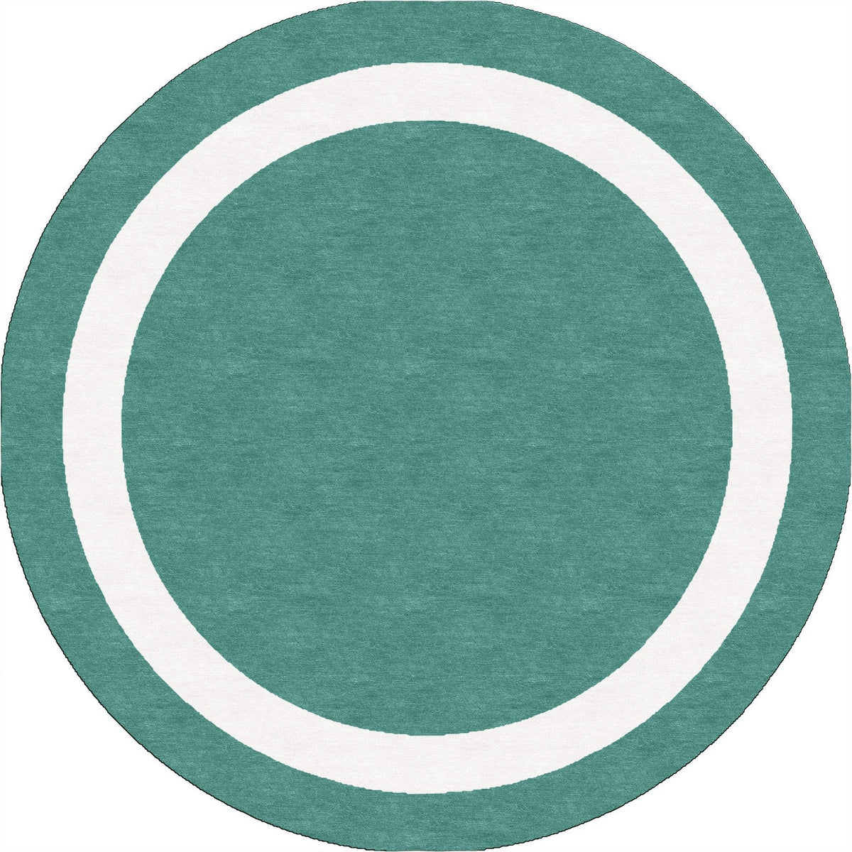 Handmade Hand-Tufted Modern Rug | Double Border Rug in Teal Green