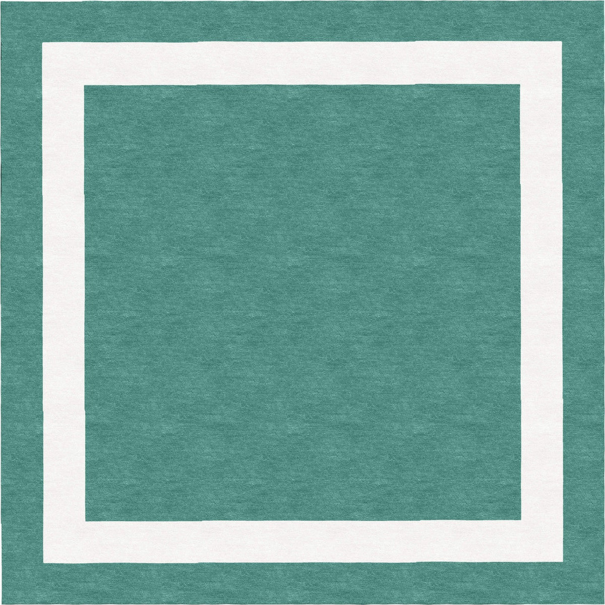 Handmade Hand-Tufted Modern Rug | Double Border Rug in Teal Green